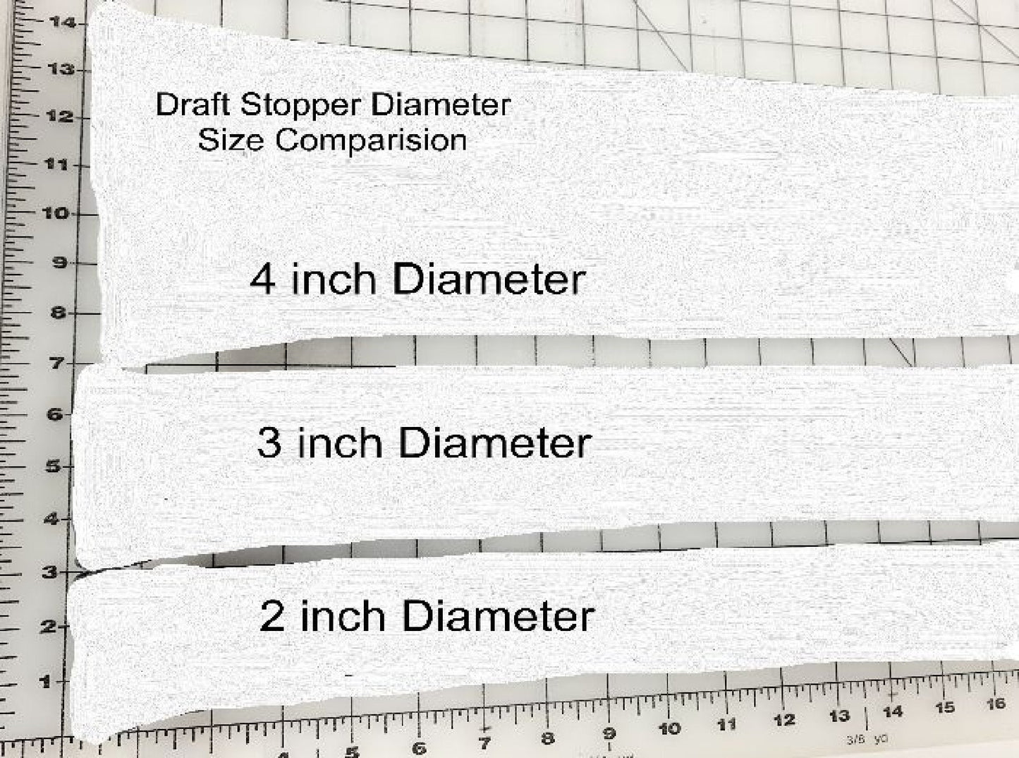 Zugluftstopper schmal 2 Zoll Durchmesser Fenster/Tür dunkelgrün Wählen Sie eine Länge