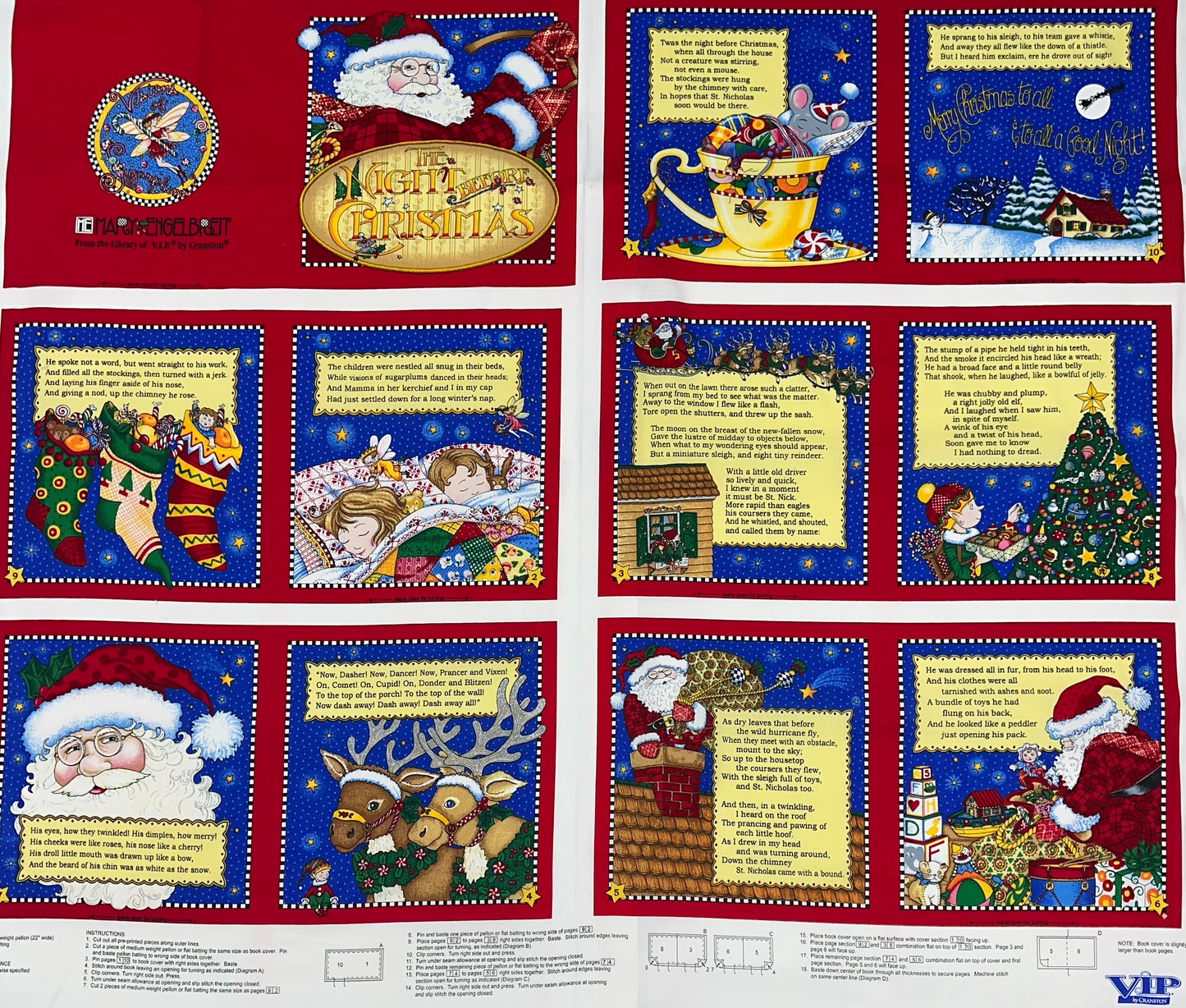 Fabric By The Yard - Christmas - The Night Before Christmas VIP by Cranston  Mary EngelBreit