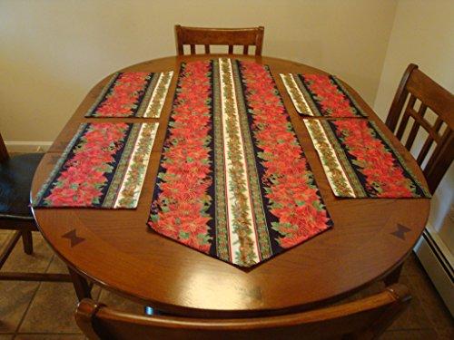 Herbst/Winter, zweiseitig – wendbar – Tischläufer 52 x 16 Zoll und Tischset 17 x 9,75 Zoll, Set (4), hergestellt in Maine